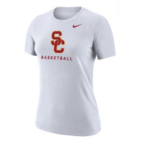 USC Trojans Women's Nike White SC Interlock Basketball Dri-FIT Cotton T-Shirt
